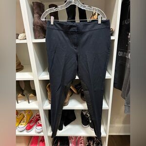 NWOT Ann Taylor black pants with faux leather panels size 12